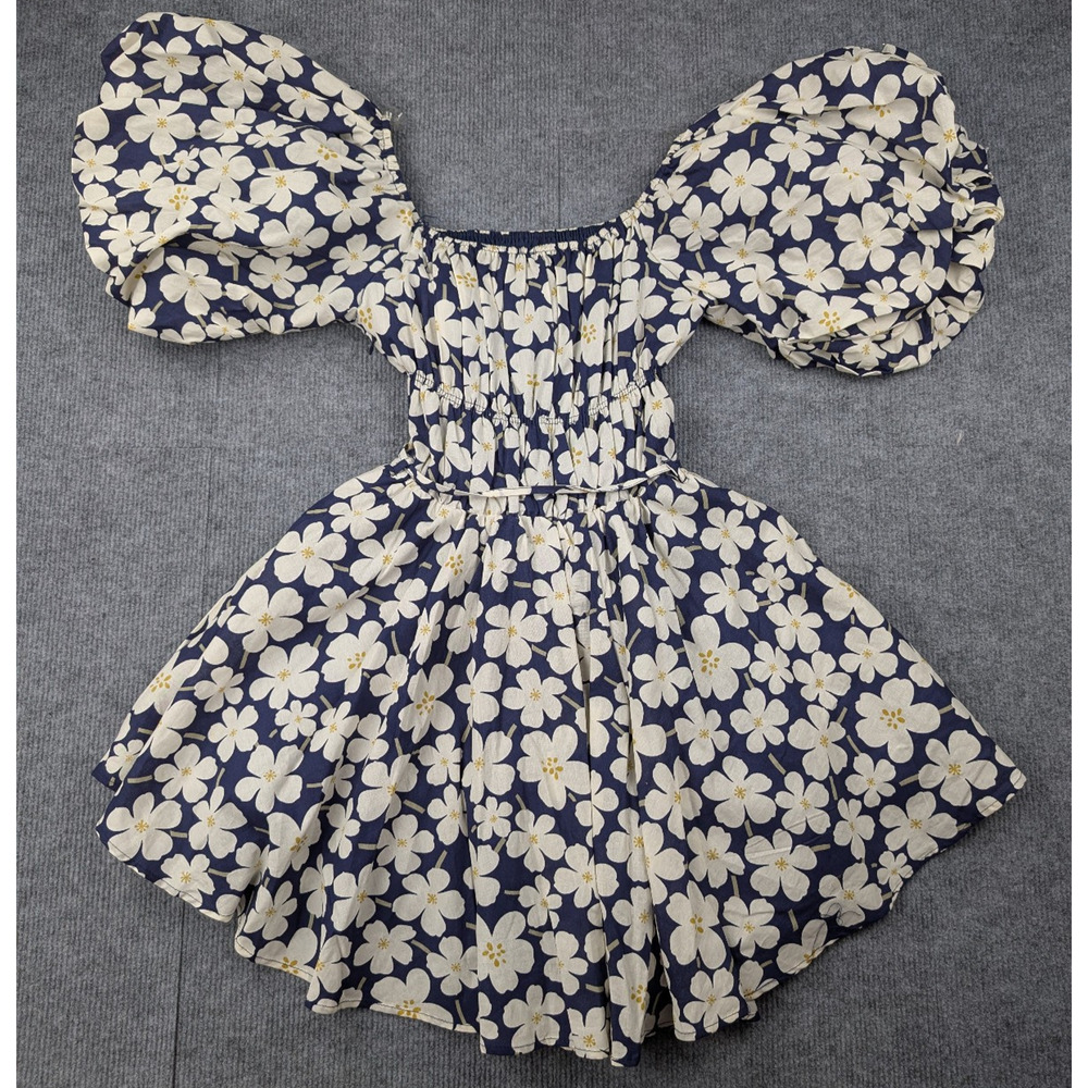 Altard State Mini Dress Womens Small Floral Cottage Milkmaid Puff Sleeve Garden - Picture 2 of 7